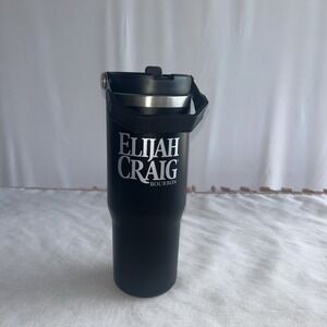 Elijah Craig - Black Stainless Steel Tumbler with Flip Straw and Handle 32 oz
